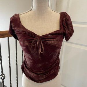 Beaded top w/removeable attachment back, beaded sleeves, tie front